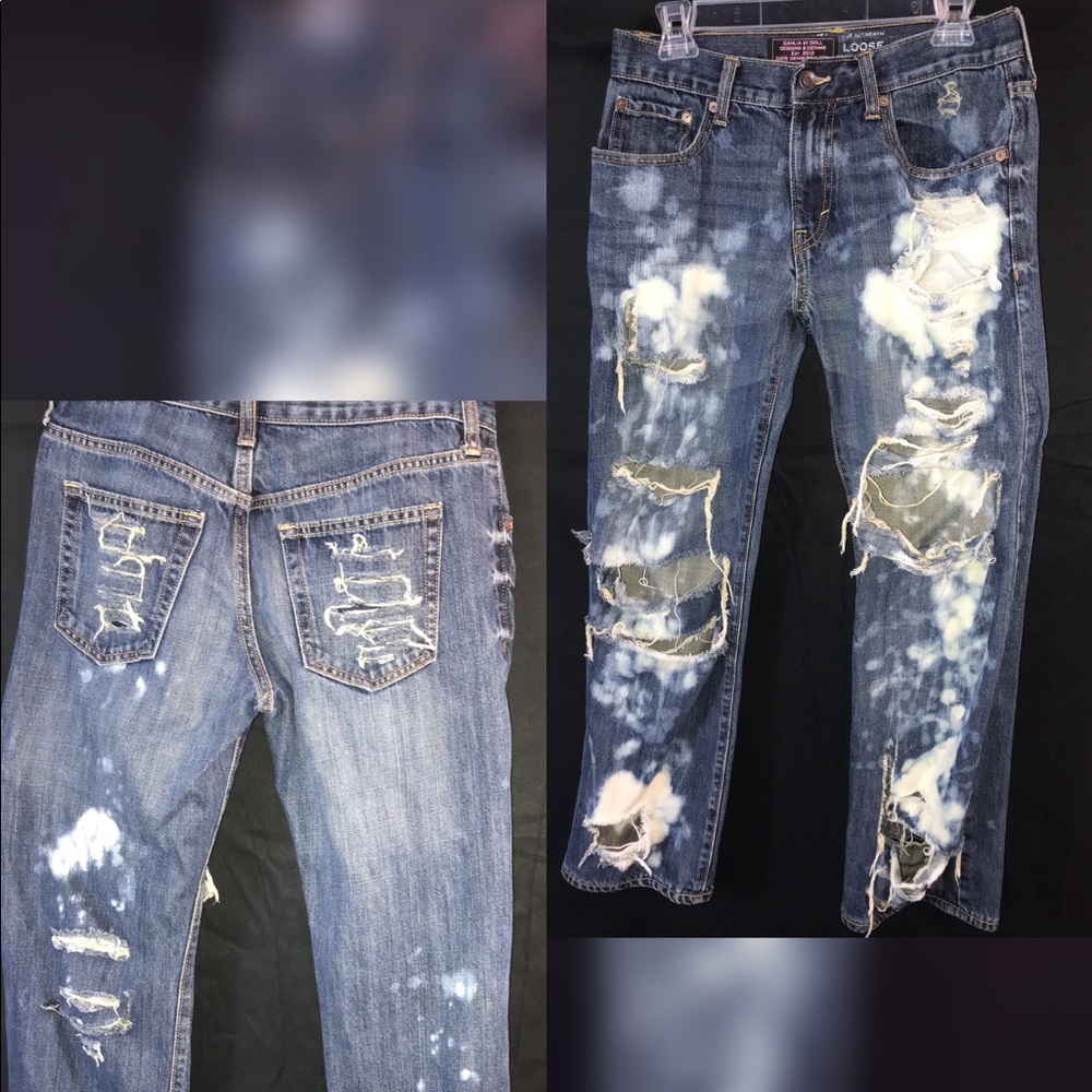Custom Distressed Levi Denim Capris